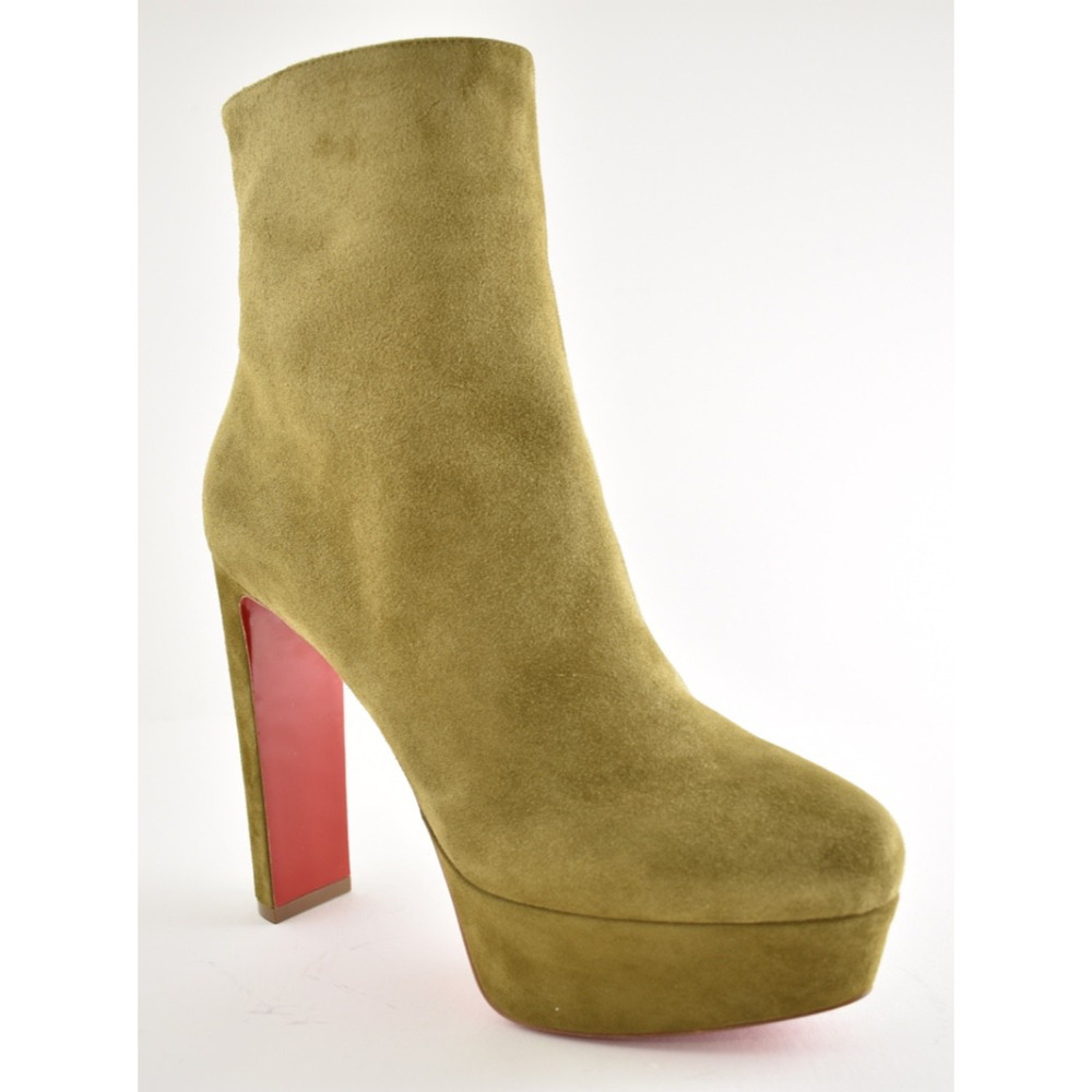 Christian Louboutin Loo Booty 130 Bronzo Brown Platform Heel Ankle Boot 38.5 - Picture 7 of 16